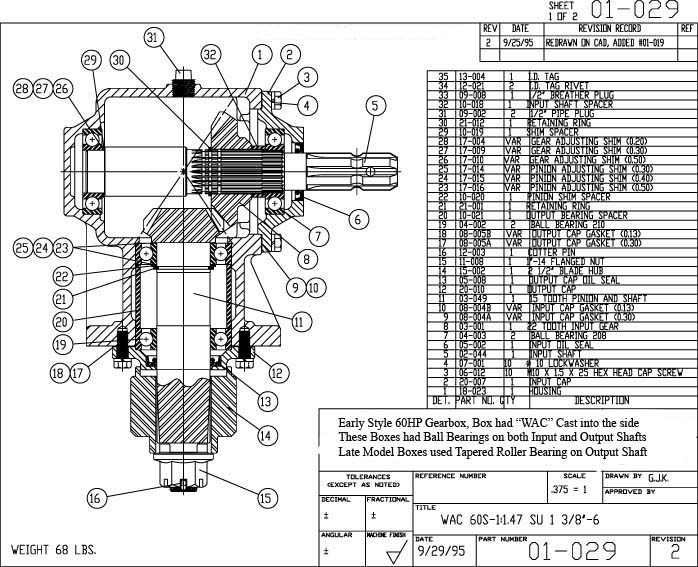 Gearbox Parts-60HP Early IM Series Rotary Mowers