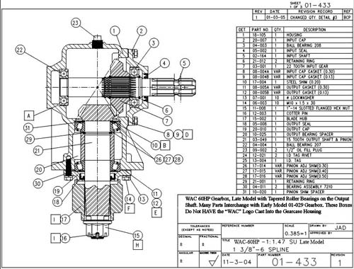 Gearbox Parts-60HP Late IM Series Rotary Mowers