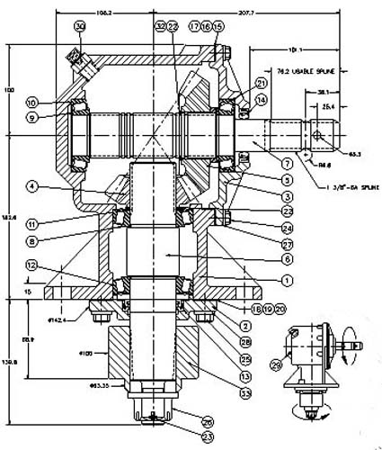 RC61-250372-1.46SU 1-3/8-6A RC Series Gearbox Parts