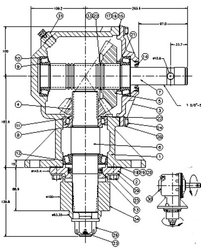 RC61-250373-1.46SU 1-3/8SB RC Series Gearbox Parts