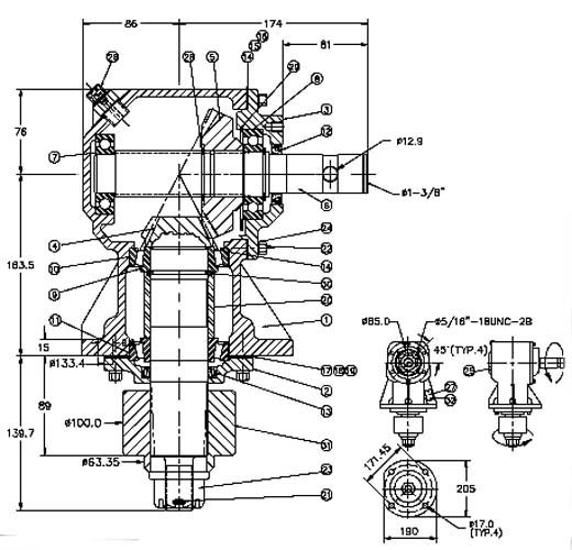 Large Shaft Gearbox 601 & 720 Ambusher