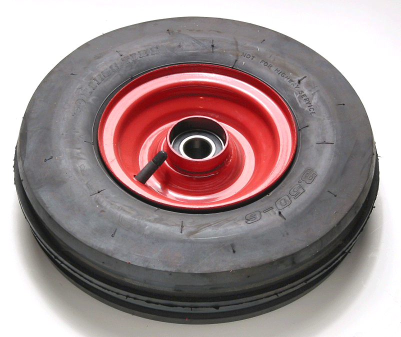 3.50 x 6 Tedder Tire and Wheel, Fits Morra 2-L two basket models, NPS