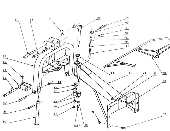 3-Point Hitch Frame Galfre GTS Series Hay Tedder