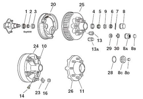 Dexter Hub & Drum, 7000# Parts Utility-Gooseneck Trailers